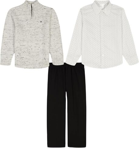 Calvin Klein boys 3-piece Sweater Set With Matching Button-down Shirt and Pants in Saudi Arabia