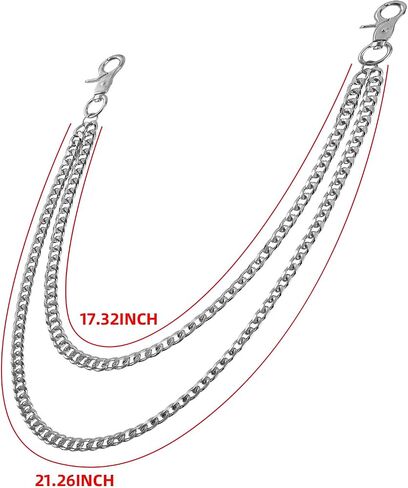 سلسلة محفظة Zekee Heavy Duty للرجال والنساء - سلسلة مفاتيح راكب الدراجة النارية الشرير للجينز وحلقات الحزام واستخدام الجيب in Kuwait