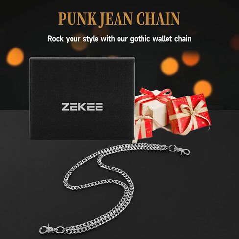 سلسلة محفظة Zekee Heavy Duty للرجال والنساء - سلسلة مفاتيح راكب الدراجة النارية الشرير للجينز وحلقات الحزام واستخدام الجيب in Kuwait