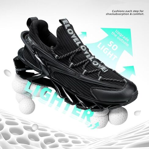 Men's Trail Runners Fashion Sneakers Breathable Mesh Running Shoes Blade Non Slip Casual Athletic Walking Shoes in Kuwait