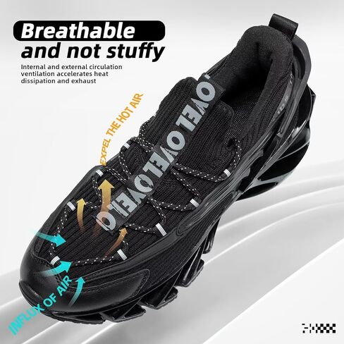 Men's Trail Runners Fashion Sneakers Breathable Mesh Running Shoes Blade Non Slip Casual Athletic Walking Shoes in Kuwait