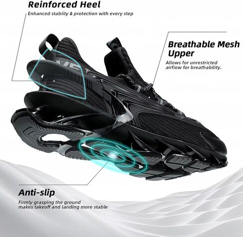 Men's Trail Runners Fashion Sneakers Breathable Mesh Running Shoes Blade Non Slip Casual Athletic Walking Shoes in Kuwait