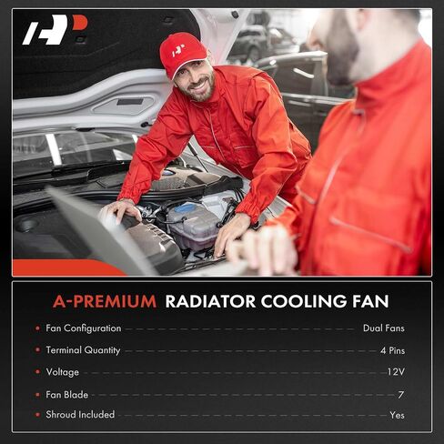 A-Premium A/C Condenser Fan Assembly Compatible with Select Infiniti Models - FX45 2003-2008, 4.5L - Replace# 21481CG000 in Saudi Arabia