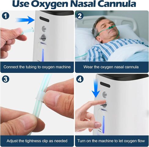 Oxygen Nasal Cannula for Adult, Standard Resistant Lightweight Oxygen Tubing Cannula - 7 ft, Green, 5 Pack in Saudi Arabia