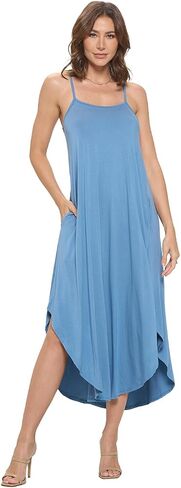 Stylish FABRIC Women's Rayon Modal Sexy Casual Sleeveless Stylish Maxi W/Pockets, Long Lingerie, Nightgowns, Summer Dresses in Saudi Arabia