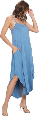 Stylish FABRIC Women's Rayon Modal Sexy Casual Sleeveless Stylish Maxi W/Pockets, Long Lingerie, Nightgowns, Summer Dresses in Saudi Arabia