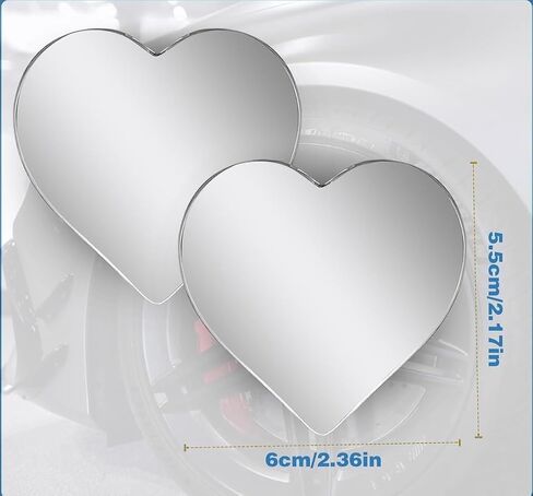 2Pcs Cars Heart Shaped Blind Spot Mirrors Car Side Mirror Blindspot Adjustabe Angle Removable Wide Angle Convex RearView Mirror for Enhanced Safety Universal Fit Stick in Saudi Arabia