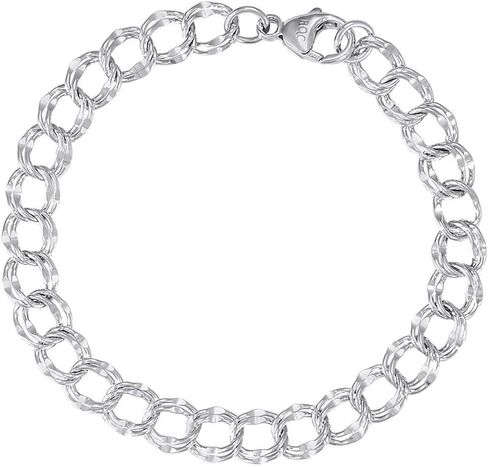 Rembrandt Sterling Silver Double Link Bracelet 7 inches in Saudi Arabia