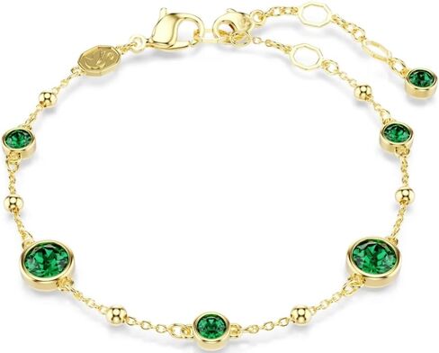 Swarovski Imber bracelet Round cut, Green, Gold-tone plated in Saudi Arabia