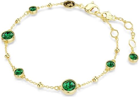 Swarovski Imber bracelet Round cut, Green, Gold-tone plated in Saudi Arabia