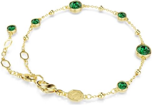 Swarovski Imber bracelet Round cut, Green, Gold-tone plated in Saudi Arabia