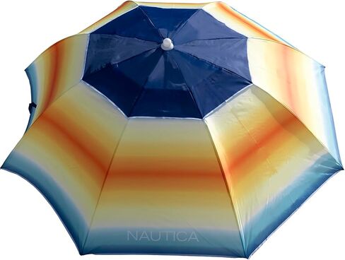 NAUTICA Beach Umbrella - 7 Ft Heavy Duty Portable Beach Umbrellas for Sand & Sun UPF 50+ Protection, Wind & Sand Anchor for Strong Stability - Large Vented Umbrella for Beach + 2-Way Tilt System in Saudi Arabia