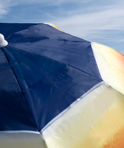 NAUTICA Beach Umbrella - 7 Ft Heavy Duty Portable Beach Umbrellas for Sand & Sun UPF 50+ Protection, Wind & Sand Anchor for Strong Stability - Large Vented Umbrella for Beach + 2-Way Tilt System in Saudi Arabia