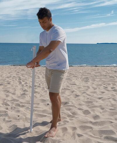 NAUTICA Beach Umbrella - 7 Ft Heavy Duty Portable Beach Umbrellas for Sand & Sun UPF 50+ Protection, Wind & Sand Anchor for Strong Stability - Large Vented Umbrella for Beach + 2-Way Tilt System in Saudi Arabia