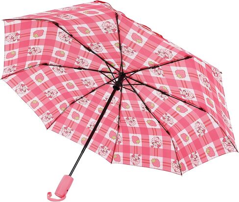 Strawberry Shortcake Umbrella, Compact Auto Open and Close, Durable Frame, Matching Sleeve, Red White Plaid in Saudi Arabia