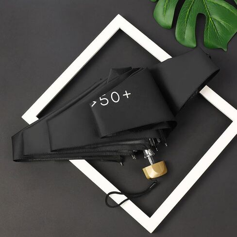 Compact Umbrella, Mini Umbrella, small umbrella for travel mini - UPF 50+ UV Protection & Waterproof, Windproof 6 Ribs Fiberglass, Pocket-Sized 6.3in Folded, Lightweight 7.05oz for Backpack Travel, travel essentials with Black Cooling Tech in Saudi Arabia