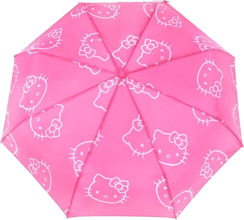 Hello Kitty Umbrella, Allover Head Print, Compact Travel, Automatic Open and Close, With Matching Sleeve, Pink in Saudi Arabia