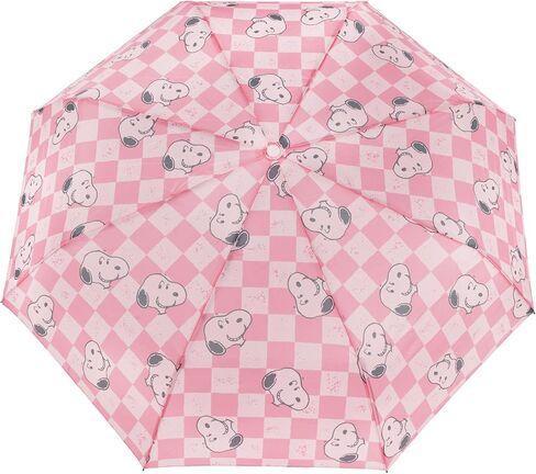 Snoopy Pink Checker Umbrella, Compact Auto Open and Close, Durable Frame, Matching Sleeve, Pink in Saudi Arabia