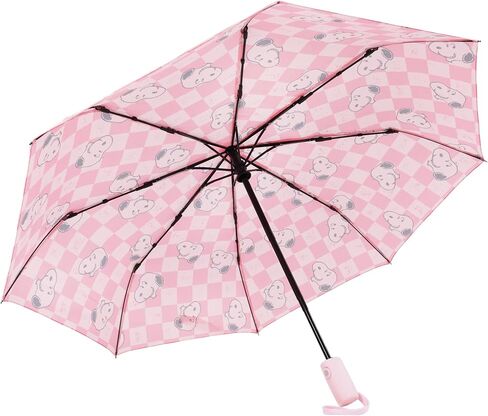 Snoopy Pink Checker Umbrella, Compact Auto Open and Close, Durable Frame, Matching Sleeve, Pink in Saudi Arabia