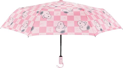 Snoopy Pink Checker Umbrella, Compact Auto Open and Close, Durable Frame, Matching Sleeve, Pink in Saudi Arabia