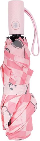 Snoopy Pink Checker Umbrella, Compact Auto Open and Close, Durable Frame, Matching Sleeve, Pink in Saudi Arabia