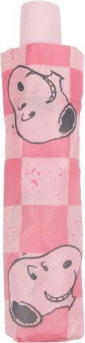 Snoopy Pink Checker Umbrella, Compact Auto Open and Close, Durable Frame, Matching Sleeve, Pink in Saudi Arabia
