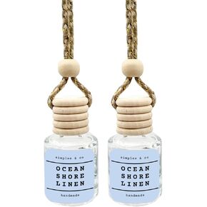 Teakwood and Mahogany Car Air Hanging Essential Oil Diffuser, Car Air Freshener Diffuser with Long Lasting Essential Oils, Aromatherapy Vehicle Diffuser, Long Lasting by Simplee Goods, Clear in Saudi Arabia
