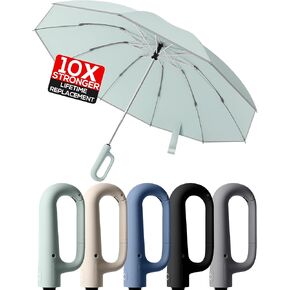 Dyale Travel Compact Inverted Umbrella with Ring Buckle, Portable Large Strong Windproof Reverse Reflective Umbrellas for Rain & Sun in Kuwait