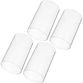 BESTYASH 4Pcs Glass Candle Covers Cylinder Protective Shade Windproof Candle Holder for Home Decoration in Kuwait