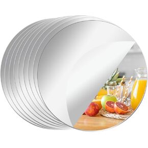 8" Acrylic Round Mirrors for Centerpieces, 10PCS Circle Mirror Centerpieces for Tables, Mirror Tiles for Wall Table Wedding Centerpiece Mirrors Plates for Candle Wedding Decorations DIY Craft in Saudi Arabia