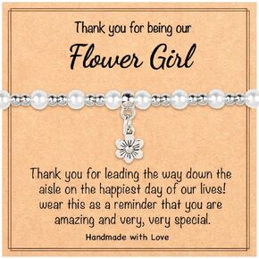 Flower Girl Gift, White Flower Girl Basket Proposal Bracelet for Bridesmaid Wedding Gifts in Kuwait