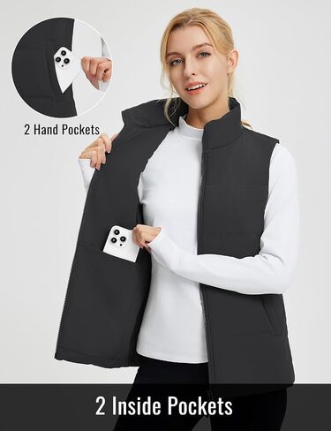 baleaf Women's Lightweight Puffer Vest Stand Collar Quilted Outerwear Winter Sleeveless Jackets Water Resistant Zip Pockets in Saudi Arabia