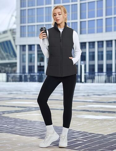 baleaf Women's Lightweight Puffer Vest Stand Collar Quilted Outerwear Winter Sleeveless Jackets Water Resistant Zip Pockets in Saudi Arabia