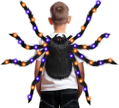 حقيبة ظهر Halloween Spider Backpack ، Spider Costume Boys Girls with LED LIGHT ، in Saudi Arabia