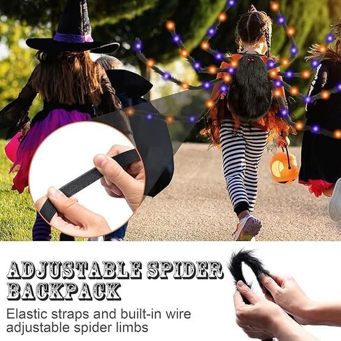 حقيبة ظهر Halloween Spider Backpack ، Spider Costume Boys Girls with LED LIGHT ، in Saudi Arabia