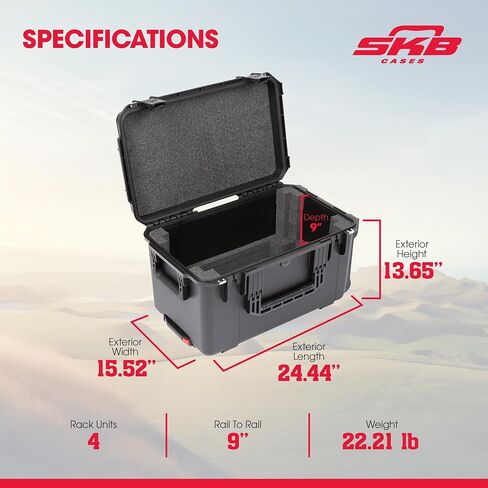 SKB 3i-2011M103U iSeries 3U Shallow Fly Rack Case - 9" in Saudi Arabia