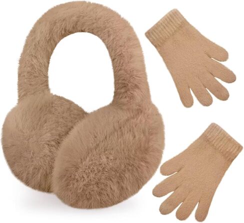 YSense Ear Muffs for Winter Women Foldable Fluffy Cute Earmuffs Cold Weather Ear Warmers Faux Fur Adjustable Headband in Kuwait
