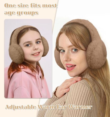 YSense Ear Muffs for Winter Women Foldable Fluffy Cute Earmuffs Cold Weather Ear Warmers Faux Fur Adjustable Headband in Kuwait