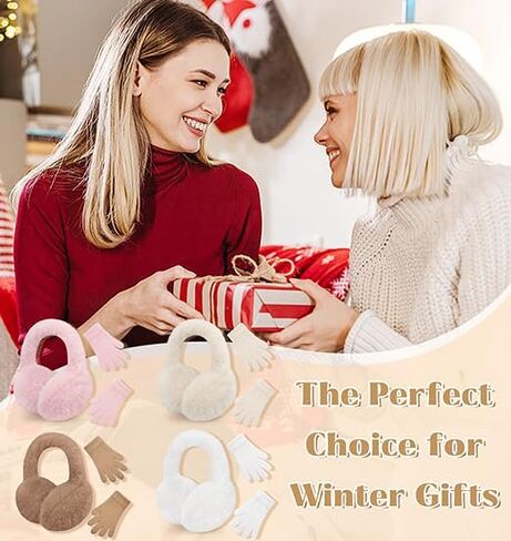 YSense Ear Muffs for Winter Women Foldable Fluffy Cute Earmuffs Cold Weather Ear Warmers Faux Fur Adjustable Headband in Kuwait