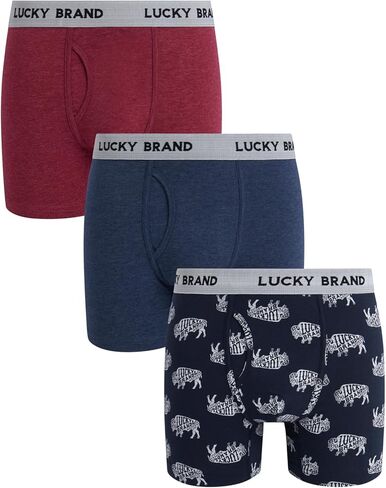 سراويل داخلية للرجال من Lucky Brand - 3 قطع من الملاكمين الرياضيين المضغوطين للرجال مقاس S-XXL in Kuwait