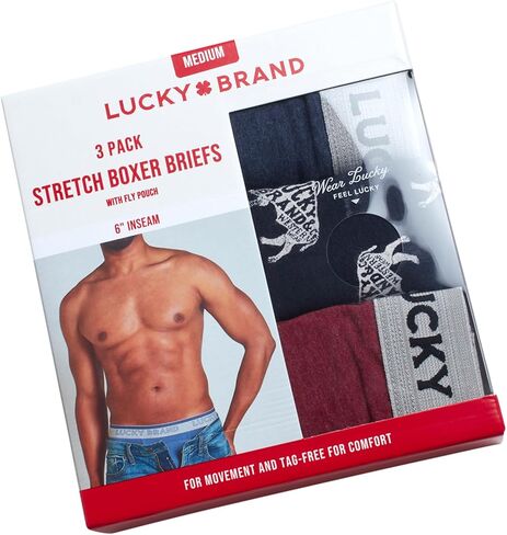 سراويل داخلية للرجال من Lucky Brand - 3 قطع من الملاكمين الرياضيين المضغوطين للرجال مقاس S-XXL in Kuwait