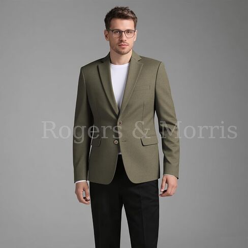 Rogers & Morris Men's Blazer 2 Buttones Casual Slim Fit Suit Jacket Wool Sport Coat Chaqueta de Traje para Hombre in Kuwait