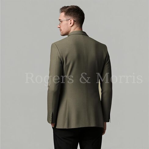 Rogers & Morris Men's Blazer 2 Buttones Casual Slim Fit Suit Jacket Wool Sport Coat Chaqueta de Traje para Hombre in Kuwait
