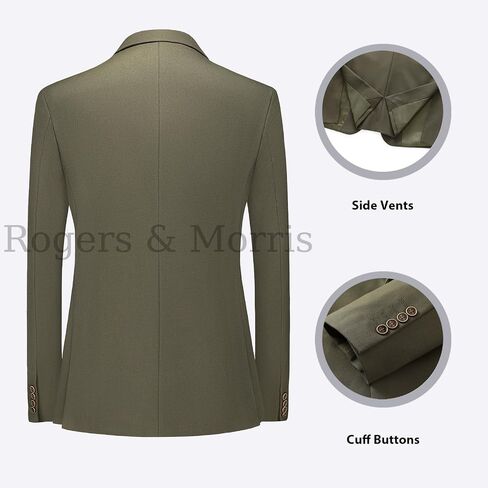 Rogers & Morris Men's Blazer 2 Buttones Casual Slim Fit Suit Jacket Wool Sport Coat Chaqueta de Traje para Hombre in Kuwait