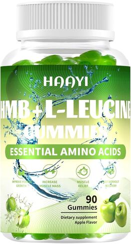 HMB and L-Leucine Gummies, 3000mg,Sugar Free,HMB Supplements for Men&Women with Trehalose, for Muscle Growth, Muscle Relief and Workout Recovery, Apple Flavor, 90 Gummies in Saudi Arabia