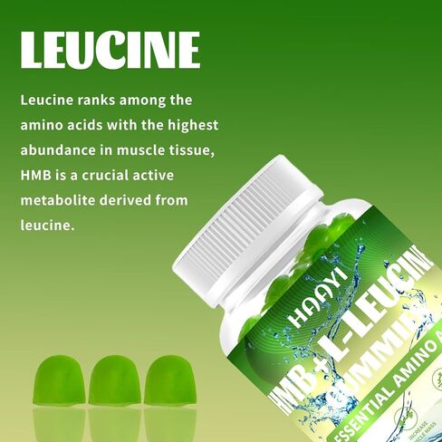 HMB and L-Leucine Gummies, 3000mg,Sugar Free,HMB Supplements for Men&Women with Trehalose, for Muscle Growth, Muscle Relief and Workout Recovery, Apple Flavor, 90 Gummies in Saudi Arabia