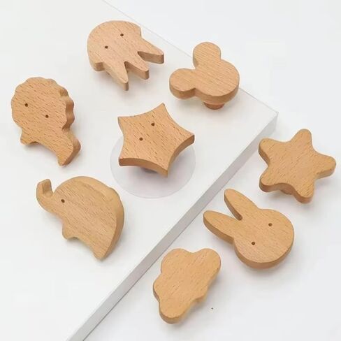 Wooden Door Handles Children's Room Animal Wood Furniture Handles for Cabinets and Drawers Knobs Kitchen Cupboard Wardrobe Pulls(Giraffe) in Saudi Arabia