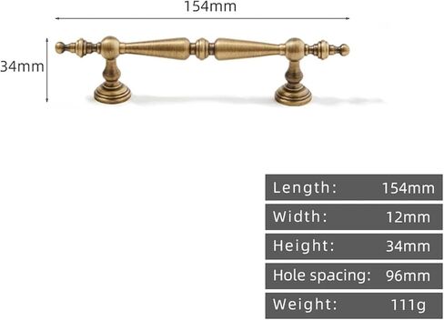 Antique Brass Long Handle Kitchen Cabinet Retro Drawer Solid Pull 1Pcs(3-L-30mm) in Saudi Arabia