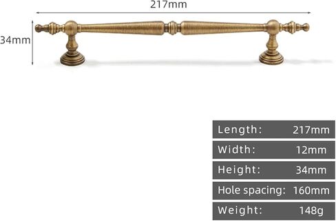 Antique Brass Long Handle Kitchen Cabinet Retro Drawer Solid Pull 1Pcs(3-L-30mm) in Saudi Arabia