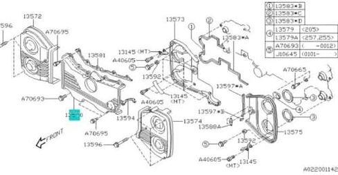 Subaru Center Timing Cover STi Forester Outback Legacy Forester WRX Baja Turbo 13570AA045 Genuine OEM in Saudi Arabia